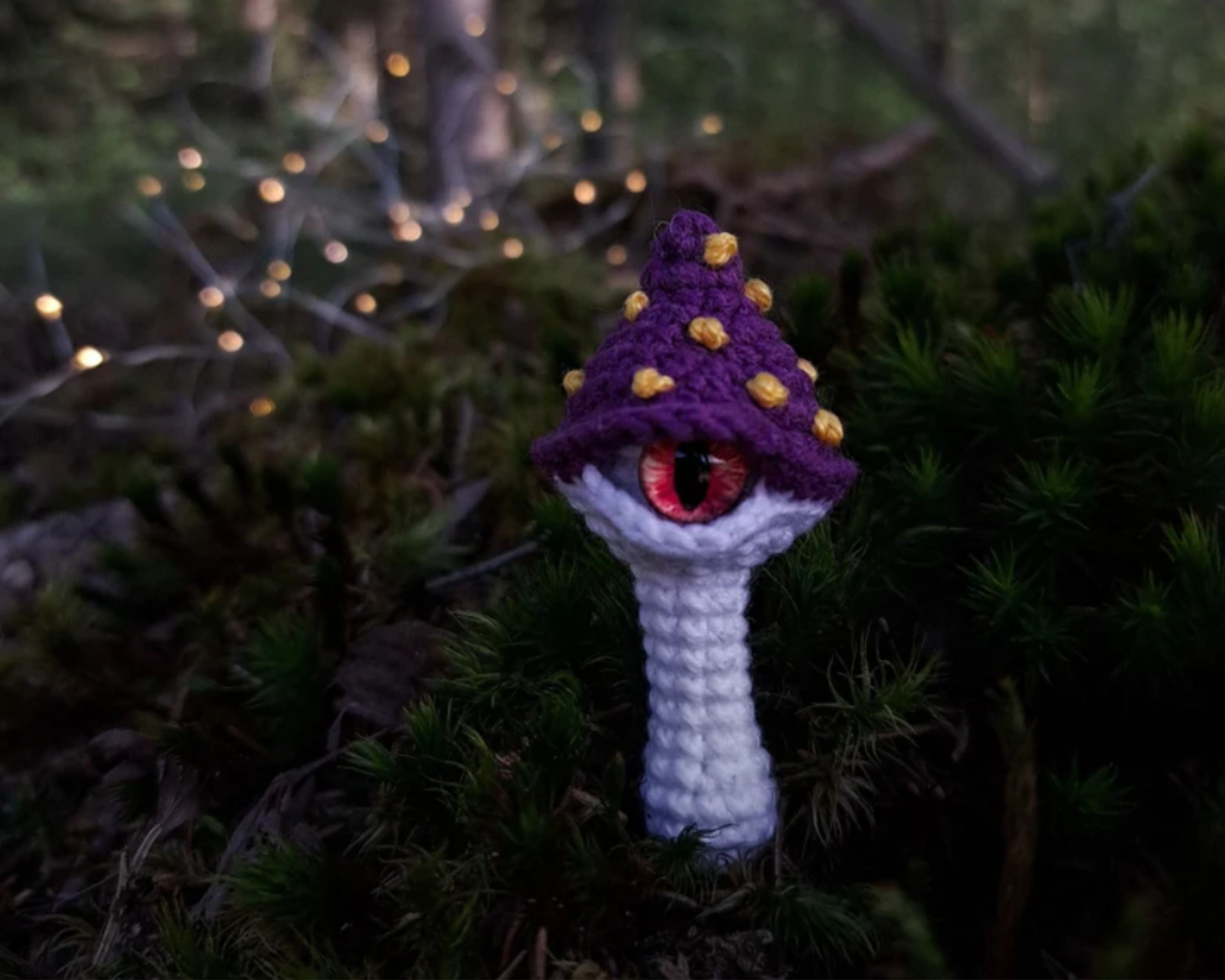 Crochet mushroom PATTERN-Halloween Spooky Keychain PDF Digital Download